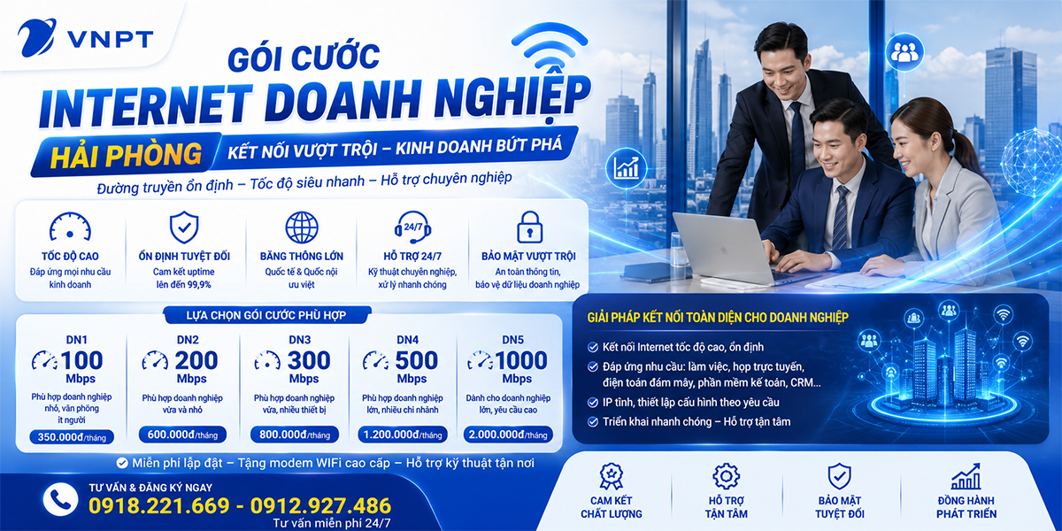 lắp đặt vnpt bussiness tại hải ph&ograve;ng